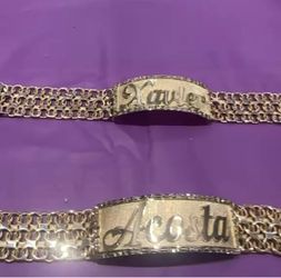 Esclavas personalizadas de oro mexicano