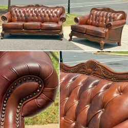 Victoria leather living room set