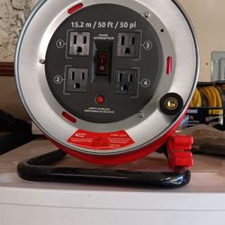 50ft Heavy Duty Professional Grade Metal Cord Reel