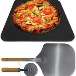 Pizza Steel Set 14''x14'' Carbon Steel Pizza Steel, Peel & Cutter