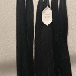 Luxury Genius weft 22”bundles 100% virgin Hair 100g each one, double drawn. Luxury Genius weft extensions Jet black/black 100g each bundle Double draw
