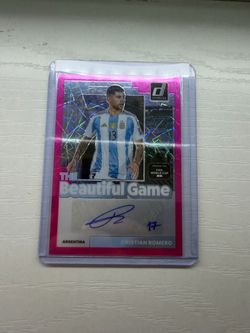 2025-26 Donruss FIFA World Cup Cristian Romero Auto Pink Velocity BG-CR