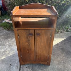 Vintage Wood Washstand Dry Sink Mid Century Colonial Revival Cabinet Storage Table Stand