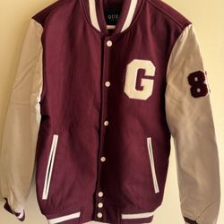 Guess Burgundy Varsity Jacket  