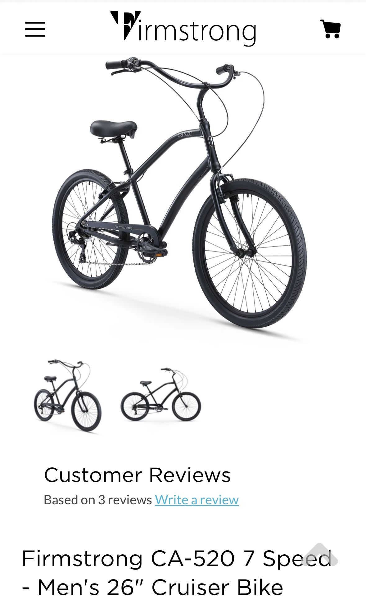 Firmstrong Cruiser Bike 7-Speed ($400 B/O)