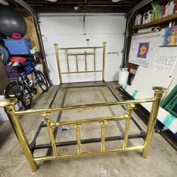 Full size brass bed frame
Headboard,  footboard and rails
45"w x 83" long
