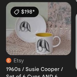 1960 Tea Cups And Saucers