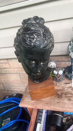 Dark Bronze-Finish Female Bust Sculpture