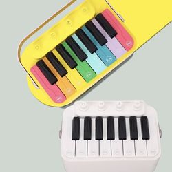 Tyenaza Piano Drum Speaker, Electronic Piano Drum Rechargeable Portable BT Speaker with RGB Ambient Light Musical Instrument Toy