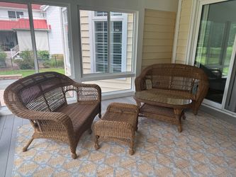 Wicker Sofa set with table / Dining table
