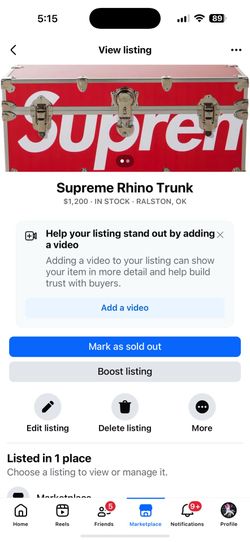 Supreme rhino trunk