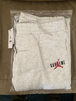 Supreme Jordan Large Heather Gray Sweatpants L NWT