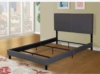 Gray Upholstered Tufted Headboard-Full size