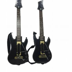 Activision Set of 2 Guitar Hero Power Wireless Guitar Xbox 360 PS3 - No Dongle w /Strap.