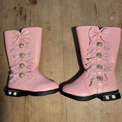 Adorable Pink Boots Girls Size 10