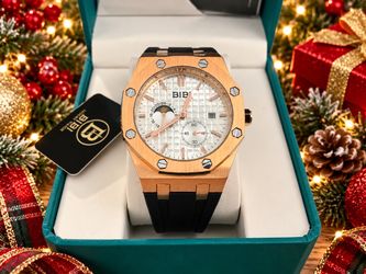 BIBI Luxury Watch Rose Gold Moon Phase Automatic