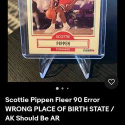 90 Fleer Scottie Pippin Misprint