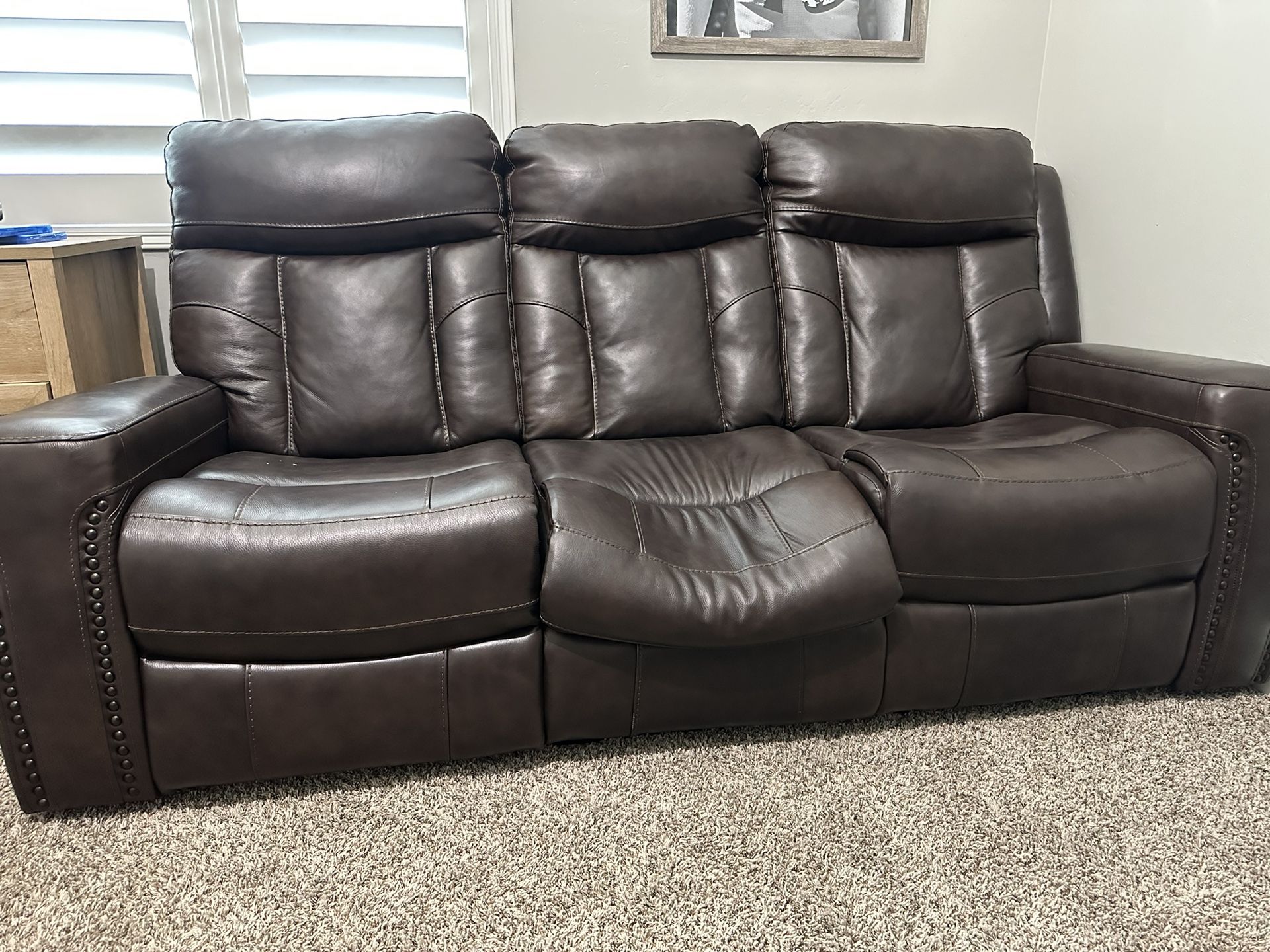 Leather Recliner Couch