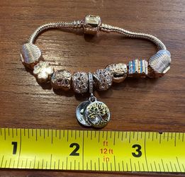 Gold Charm Bracelet with Multiple Charms