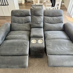 Forte Charcoal 71" Manual Reclining Gliding Console Loveseat