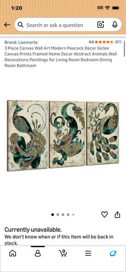 Abstract peacock wall art