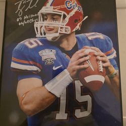Tim Tebow Signed w/inscription 11×14 Photo