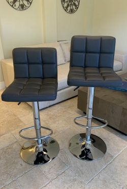 Modern Adjustable Barstools, bar stools, kitchen dining chairs, counter height with chrome base. Colors: Black, Red, White, Gray, Brown, $75 Each.