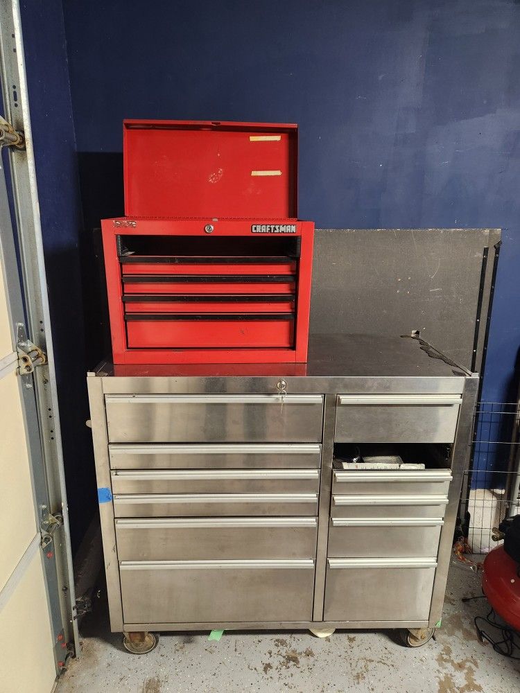 Craftsman Stainless Steel 42in Tool Box and Top Toolbox