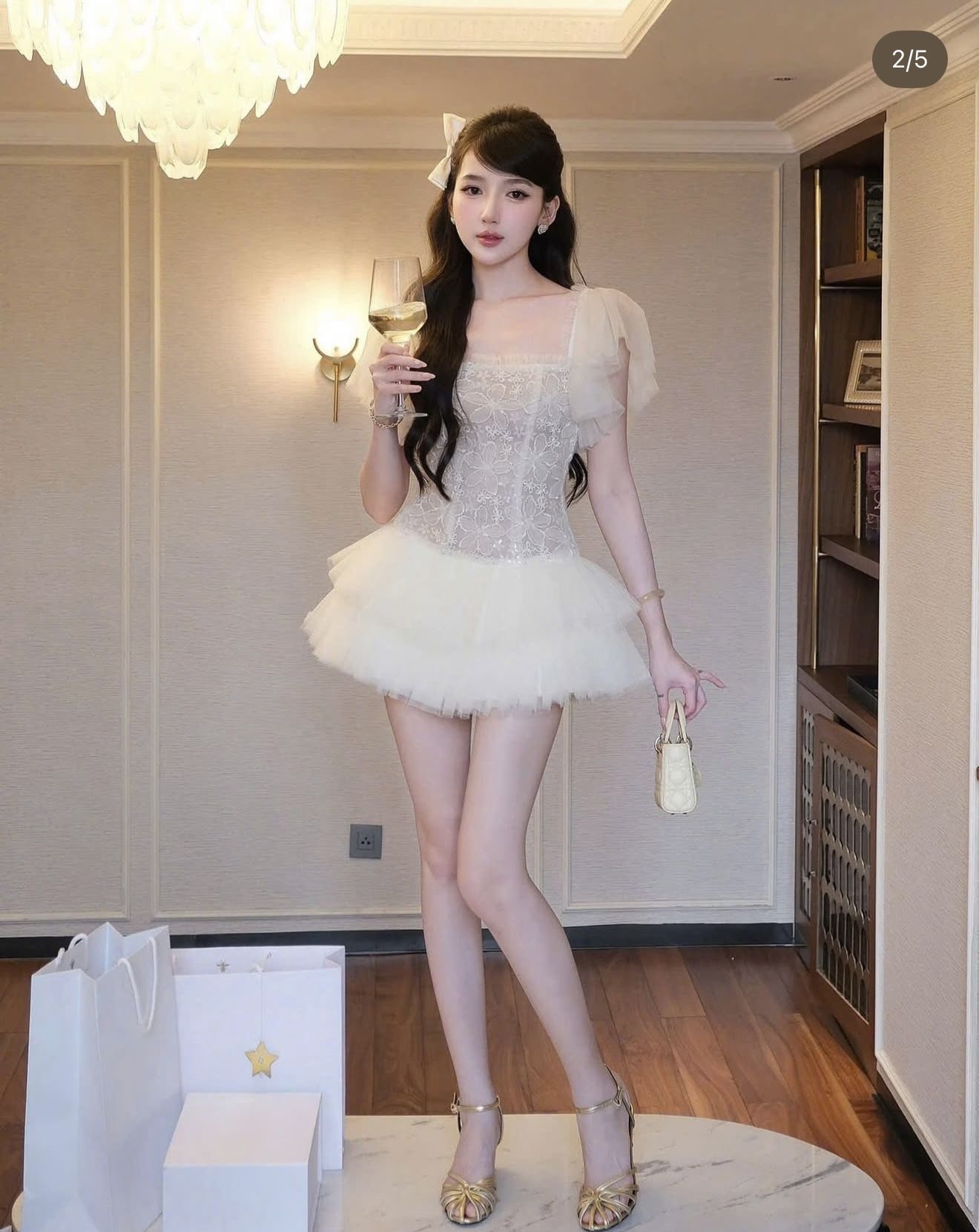 Elegant Cream Tulle Dress