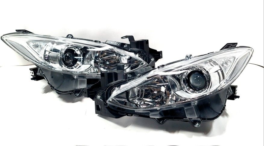 HEADLIGHTS FOR 14-16 MAZDA 3 CHROME