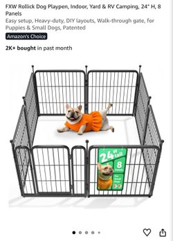 Dog Playpen 8 Panels 24"  New w/o box