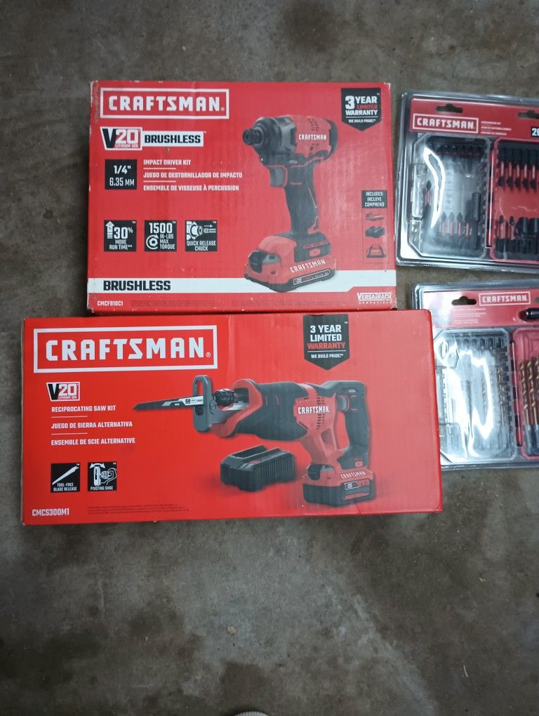 Craftsman Impact Drive 1/4 New W Charger Batery Saw Kit New All $180 Firm  