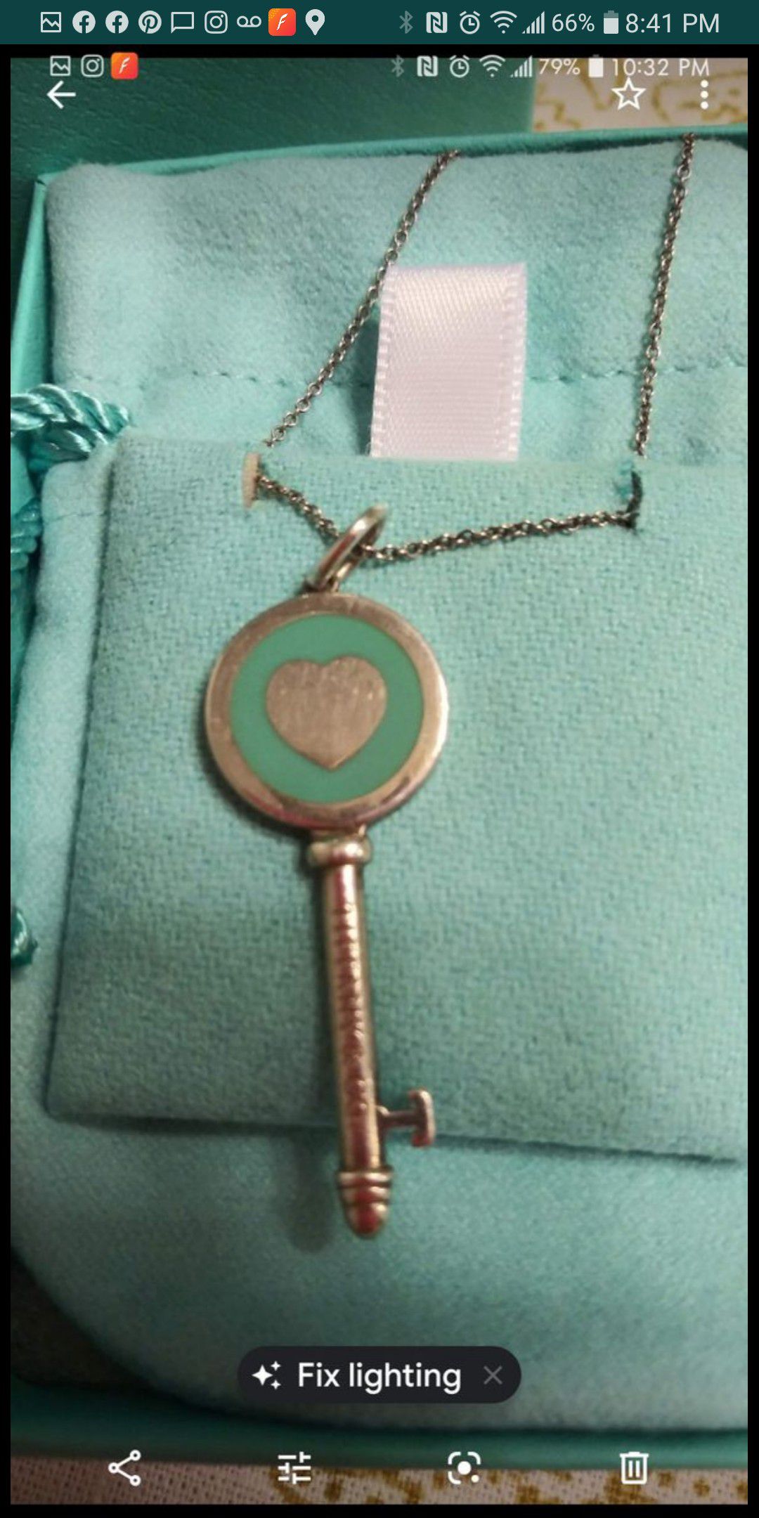 Tiffany key heart necklace retired rare