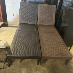 🔥On sale 🔥Devoko Outdoor Chaise Lounge Chair Set of 2 for Outside Pool Patio, Adjustable Waterproof Easy Assembly Chaise Lounge Outdoor (Deep Brown,