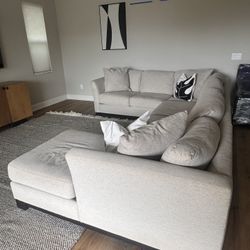 Large Light Gray Sectional Sofa