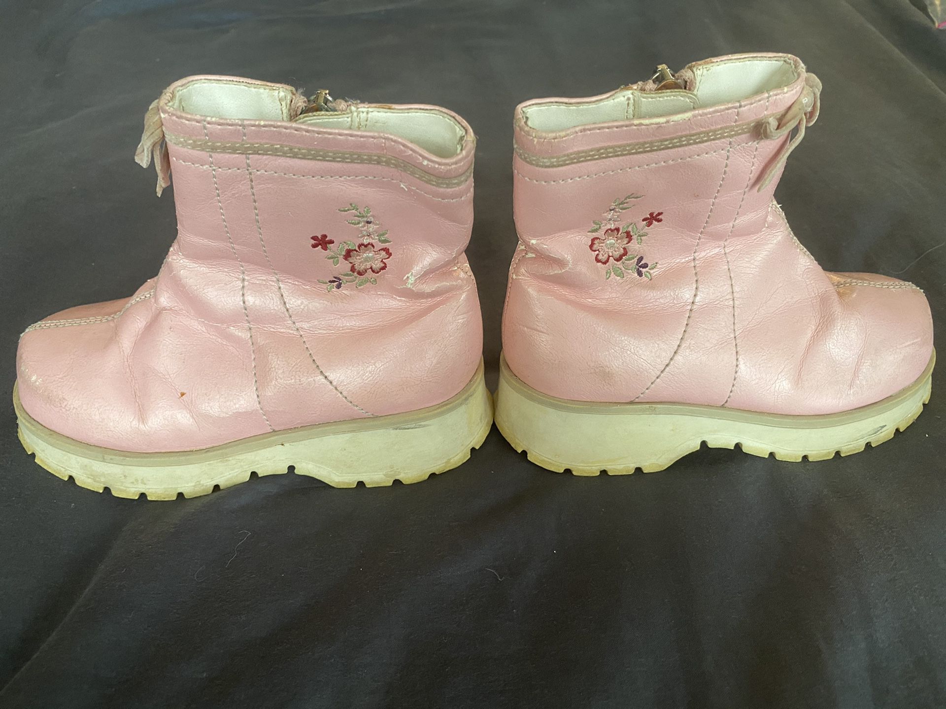GIRLS SIZE 8 VINTAGE ULTRA RARE GYMBOREE Portabello Road 2002 Pink Flower Floral Boots 🌤