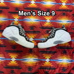 Nike Air Foamposite Pro Sneakers Mens Size 9 Chrome White 624041-103