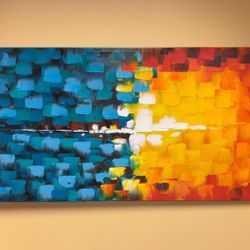 Large Hand Painted Textured Abstract Art