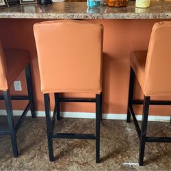 Burnt Orange tall Bar Stools