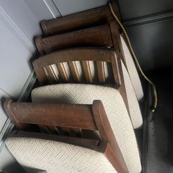 Wooden 4 Padded Chairs