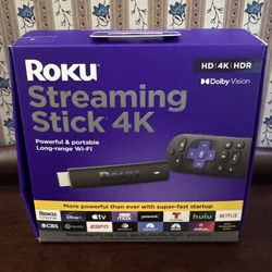 Roku Streaming Stick 4K HDR & Dolby Vision With Voice Remote & Long Range Wi Fi