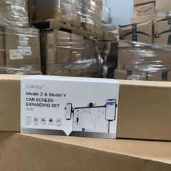 Phone Mount Wired Charger with 2 Adjustable Cellphone Holders for Tesla Model 3 & Y