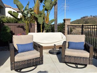 Rattan swivel rocker chairs