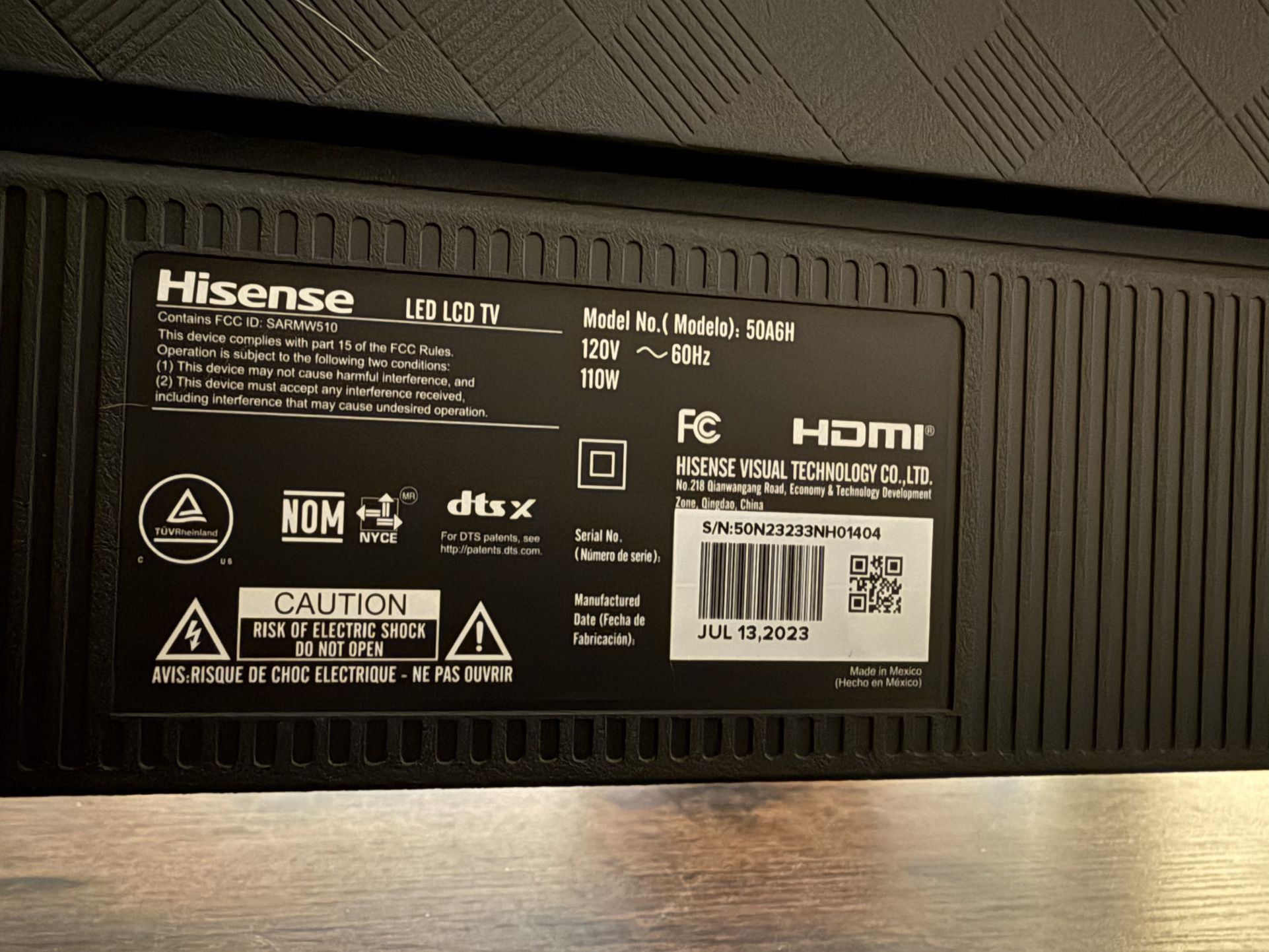 Hisense 50A6H 50” LED TV