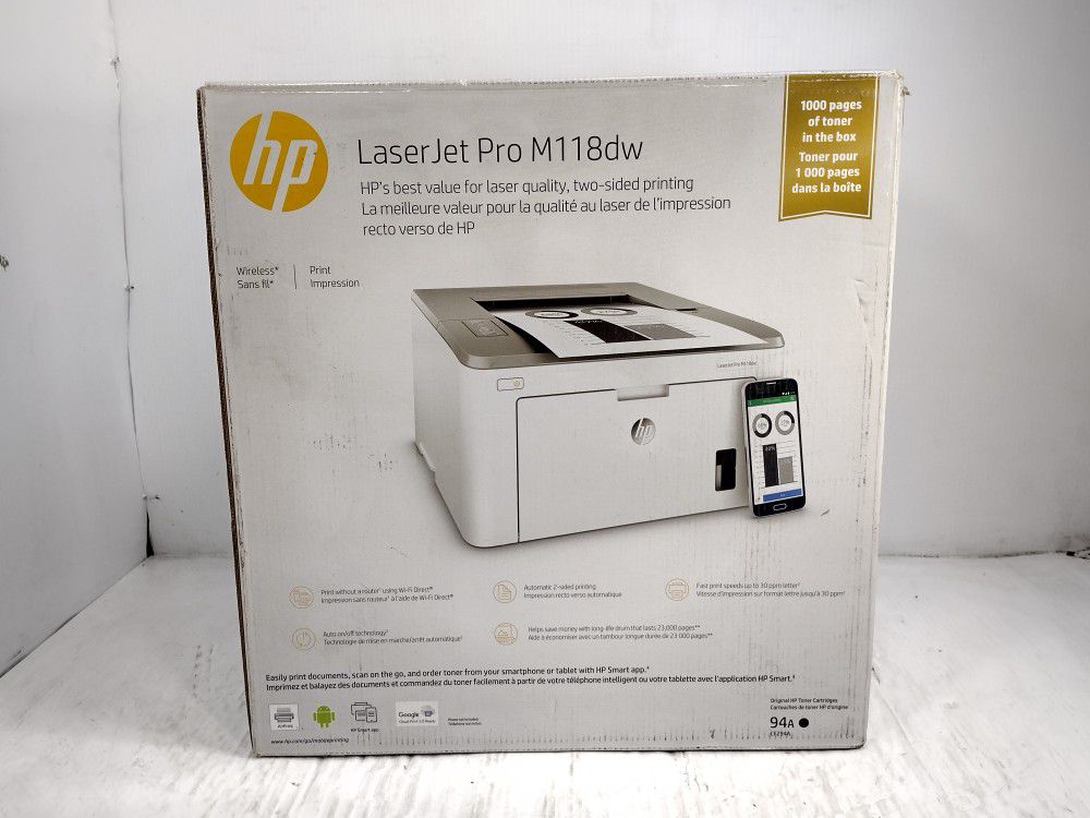 offer mumlende overalt HP LaserJet Pro (M118DW) Monochrome Laser Printer NO TONER AND DRUM OPEN  BOX for Sale in Downey, CA - OfferUp