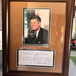John Kennedy " Authentic Signed Check Framed 