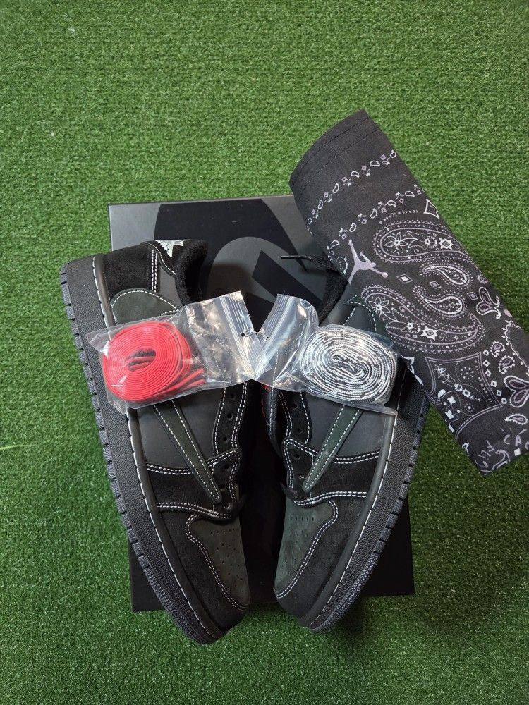 Air Jordan 1 Low X Travis Scott Black Phantoms Size 11M