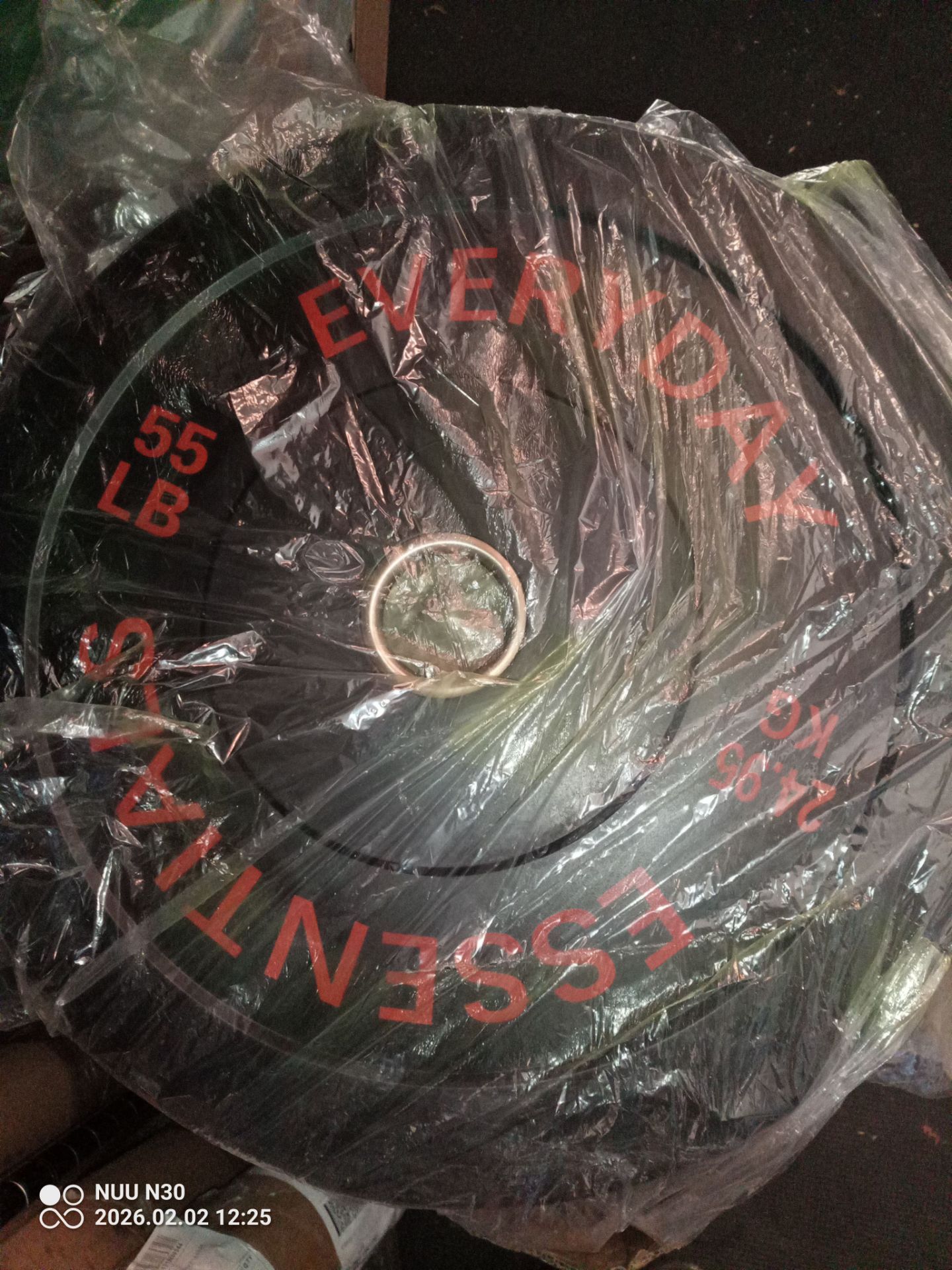 Bumper plates, Olympic bar, curl bar, bench, steel weights, tree