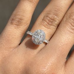 Oval Natural Diamond Engagement Ring