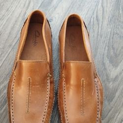 MENS CLARKS BROWN SLIP ON LOAFERS NC SIZE 11M